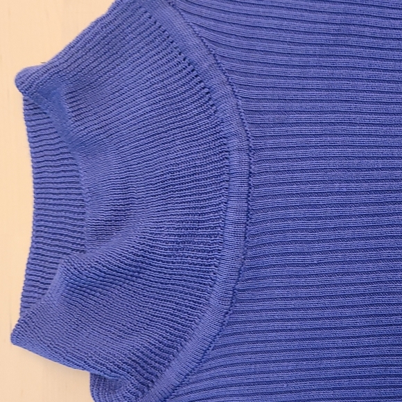 100% Vintage Spun Silk Canvasbacks Muted Medium Blue Luxurious Turtleneck EUC - Picture 3 of 10